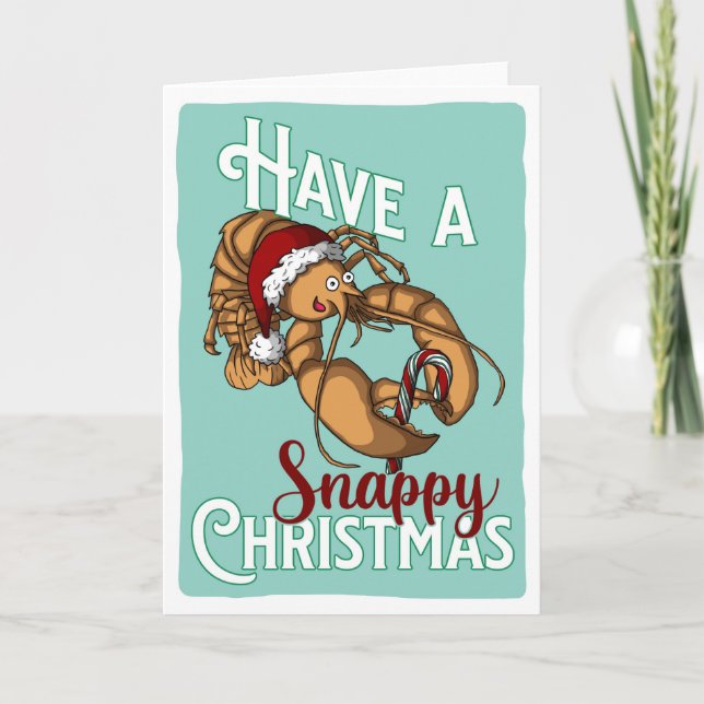Lobster Claus - Have a snappy christmas Thank You Card (Front)