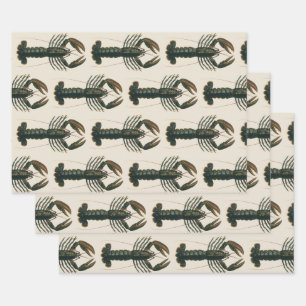 Lobster Claws Vintage Marine Ocean Life Crustacean Wrapping Paper Sheet