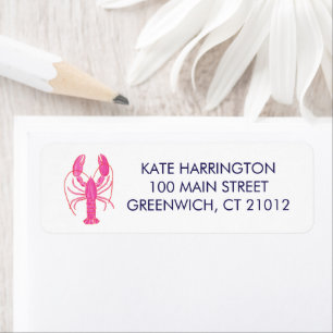 Lobster Coastal Chic Return Address Label