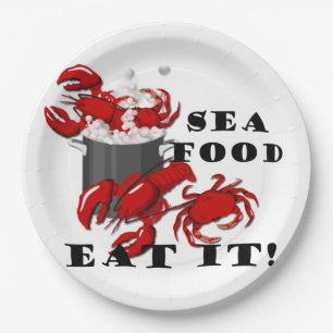 Lobster Crab Seafood Eat It Paper Plate