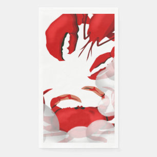 Lobster Crab Seafood Red Paper Towel Napkin