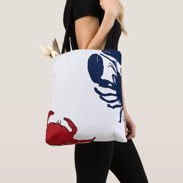 Lobster Crabe Grand Design Rouge Blanc Bleu Sac (De près)