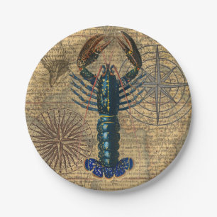 Lobster Crawfish Shellfish Seafood Ocean Paper Plate