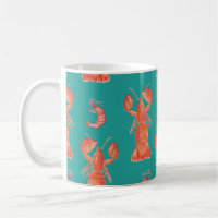 Lobster Crawfish Watercolor Hand Painted Pattern