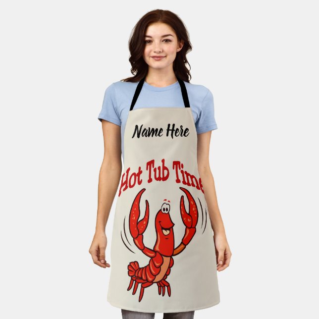 Lobster, Crayfish, Crawfish add text, Apron (Worn)