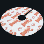 Lobster Crustacean Watercolor Painted Pattern   Brushed Polyester Tree Skirt<br><div class="desc">Hand Painted Original Art of a Lobster & Crawfish Illustration</div>