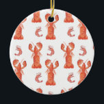 Lobster Crustacean Watercolor Painted Pattern  Ceramic Ornament<br><div class="desc">Hand Painted Original Art of a Lobster Illustration</div>