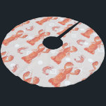 Lobster Crustacean Watercolor Snowflake Pattern Brushed Polyester Tree Skirt<br><div class="desc">Hand Painted Original Art of a Lobster & Crawfish Illustration with Snowflake Background</div>