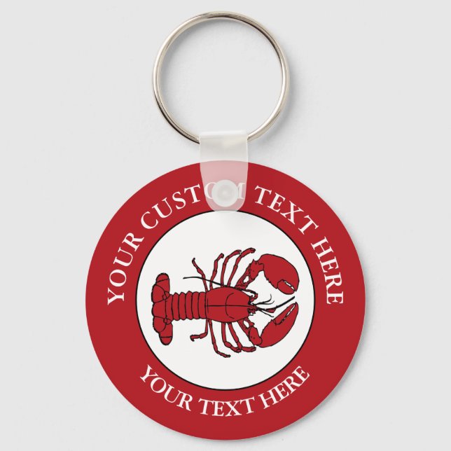 Lobster Custom Text Logo Icon Keychain (Front)