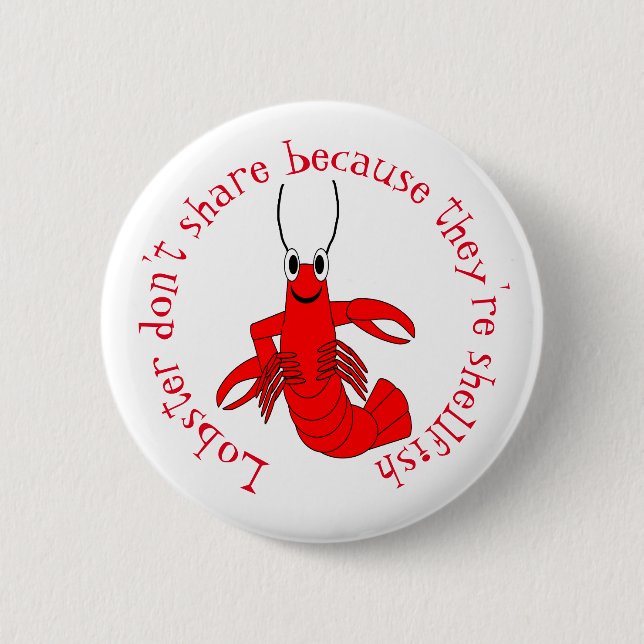 Lobster Design 2 Inch Round Button (Front)