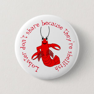 Lobster Design 2 Inch Round Button