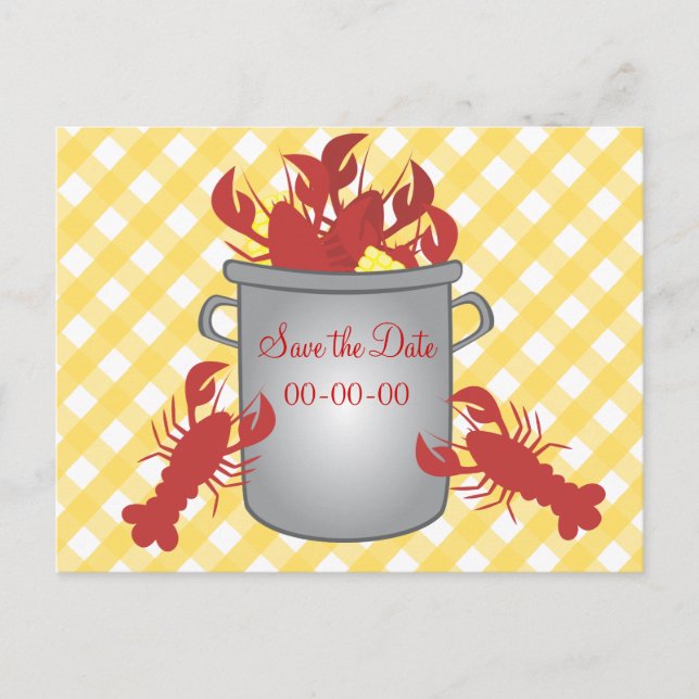 Lobster Dinner Save the Date Announcement Postcard (Front)