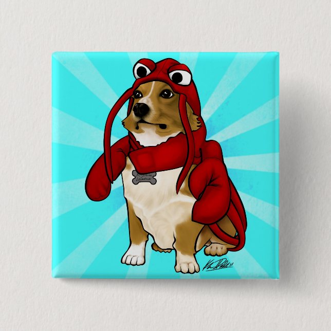 Lobster Dog Button (Front)