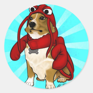 Lobster Dog Classic Round Sticker
