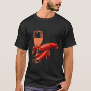 Lobster Drinking Wine Lobster Wine T-Shirt