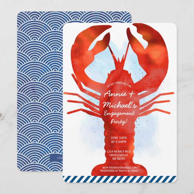Lobster Engagement Invitation (Front/Back)