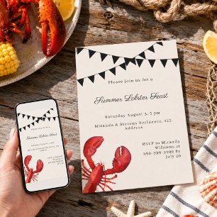Lobster Feast Summer Party Invitation