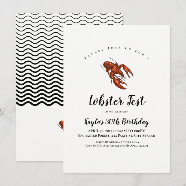 Lobster Fest Invitations (Front/Back)