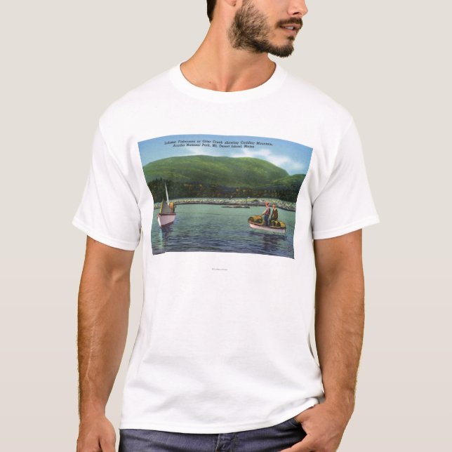 Lobster Fishermen on Otter Creek Hard at Work T-Shirt (Front)