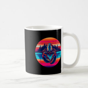 Lobster Fishing Sunset Retro Style Vintage 80s 70s Coffee Mug