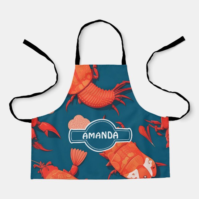 Lobster Geometric Colourful Personalized Pattern Apron (Front)