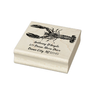 Lobster Graphic Return Address Rubber Stamp