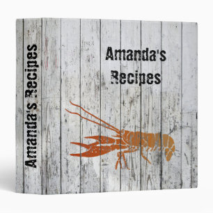 Lobster Graphic Whitewashed Fence Binder
