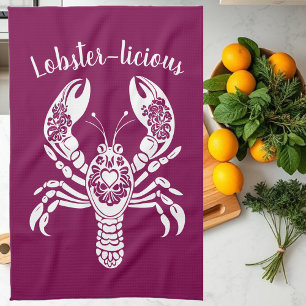 Lobster-Hawaiian-Fisherman Core-Wine Colour Kitchen Towel