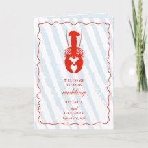 Lobster Heart Blue Stripe Wedding Order of Servics