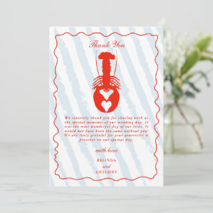 Lobster Heart Blue Stripes Nautical Beach Wedding Save The Date