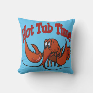 Lobster, Hot Tub Time, crawfish, Throw Pillow