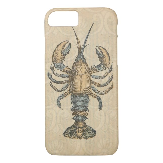 Lobster Illustration Antique Maine Seafood Case-Mate iPhone Case (Back)