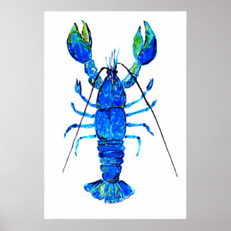 Lobster in blues poster