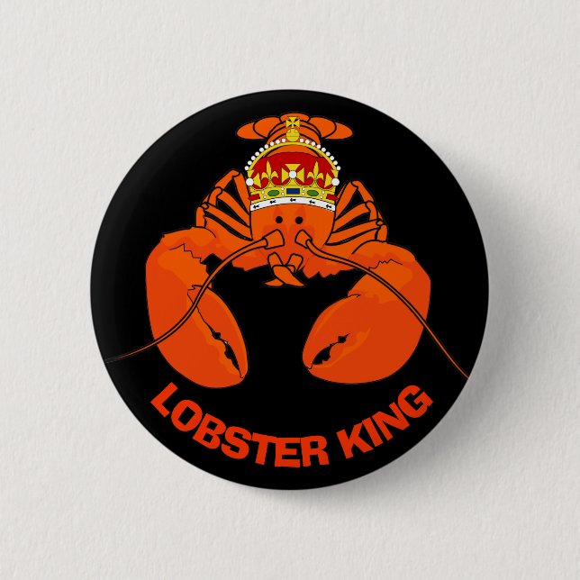 Lobster King 2 Inch Round Button (Front)