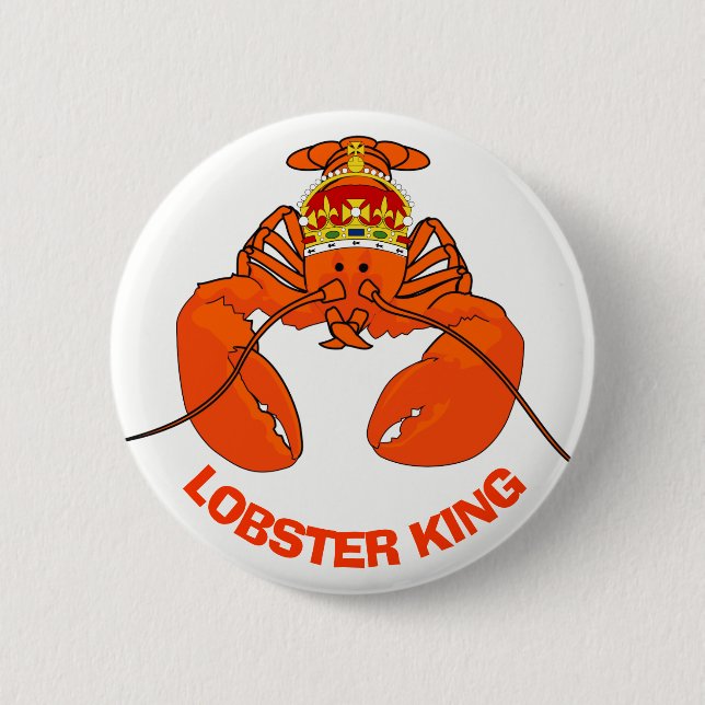 Lobster King 2 Inch Round Button (Front)