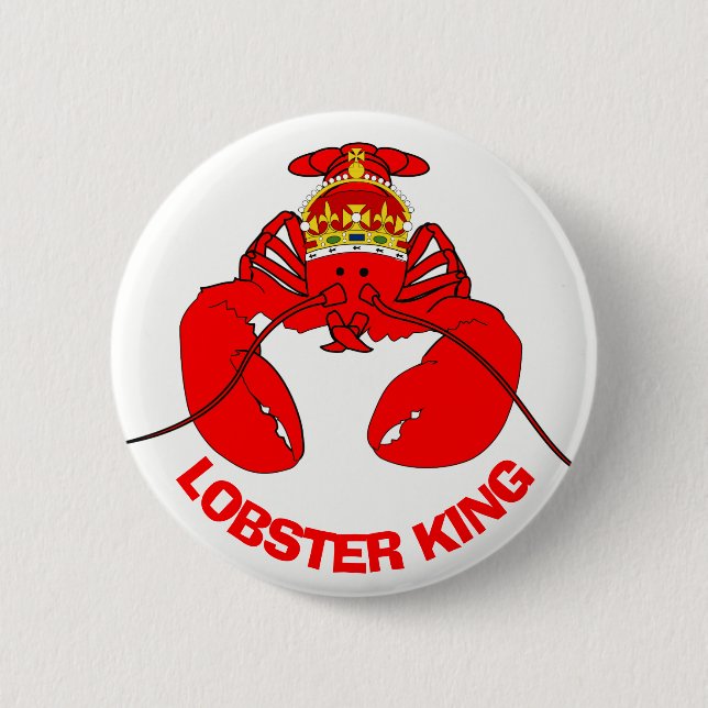Lobster King 2 Inch Round Button (Front)