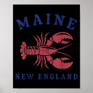 Lobster Maine New England Cool Seafood Lover Men W Poster