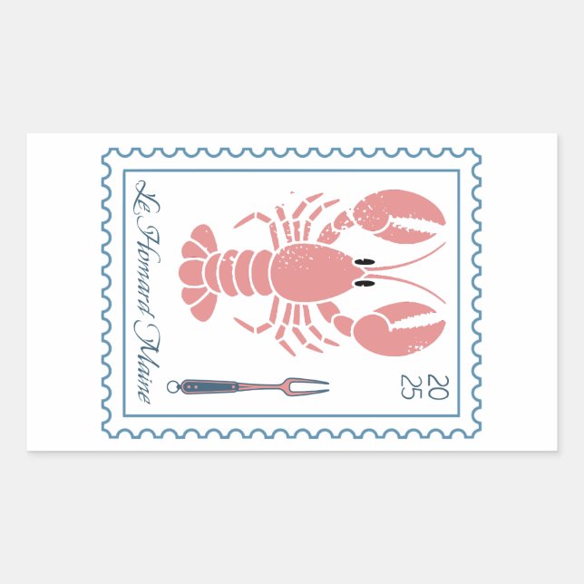 Lobster Maine New England Nautical Ocean Seafood Sticker (Front)