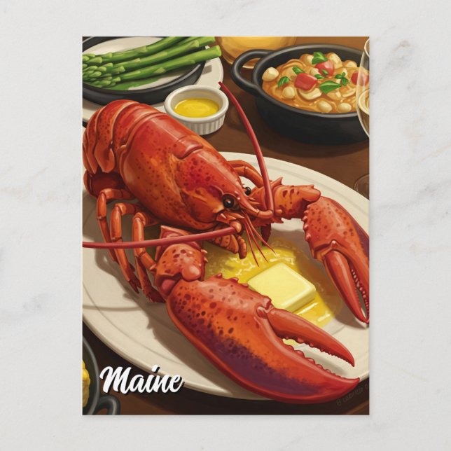Lobster Maine Travel Postcard (Front)