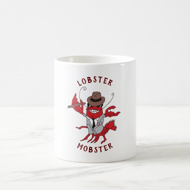 Lobster Mobster 🦞 Funny Cartoon Gangster Coffee Mug (Center)