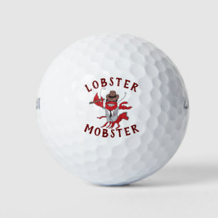 Lobster Mobster 🦞 Funny Cartoon Gangster Golf Balls