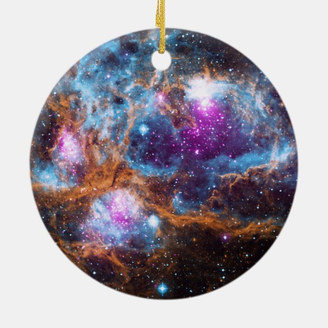 Lobster Nebula - Cosmic Winter Wonderland Ceramic Ornament (Back)