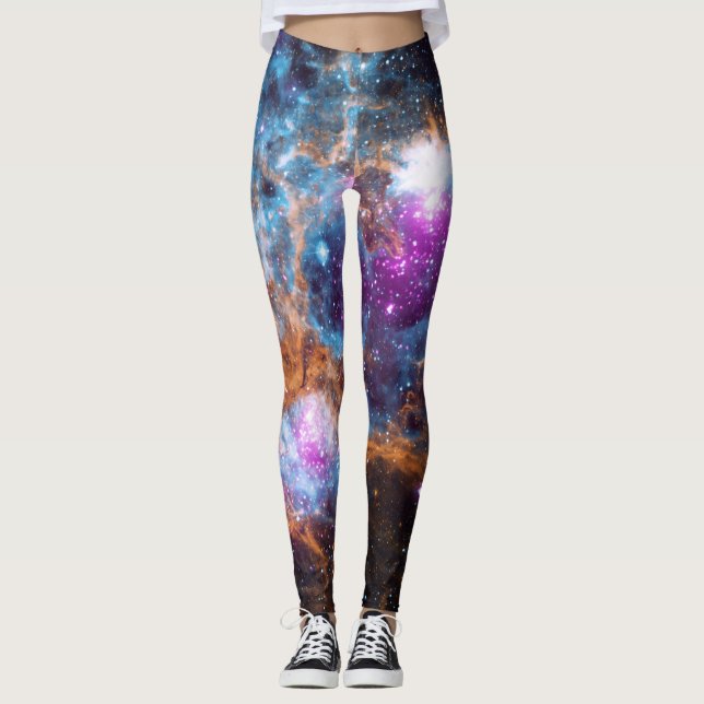 Lobster Nebula - Cosmic Winter Wonderland Leggings (Front)