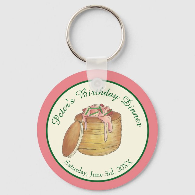 Lobster Newburg Newberg Seafood Dish Dinner Party Keychain (Front)