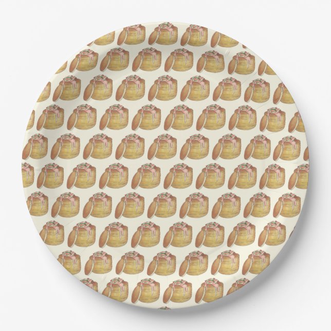 Lobster Newburg Newberg Seafood Food Retro Cuisine Paper Plate (Front)