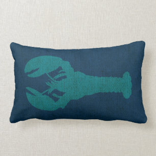 Lobster Ocean Blue Green Lumbar Pillow