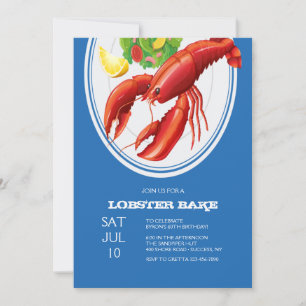 Lobster on a Plate Invitation