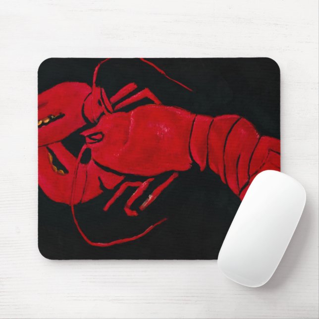 Lobster on Black Background by Marsden Hartley Mouse Pad (With Mouse)