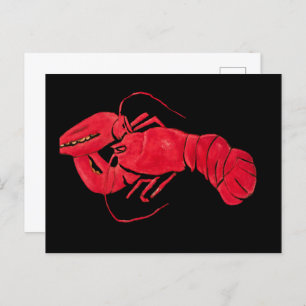Lobster on Black Background by Marsden Hartley Postcard