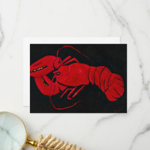 Lobster on Black Background by Marsden Hartley Thank You Card